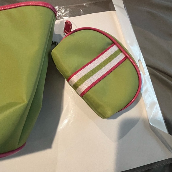 Green and Pink Striped Tote - Picture 5 of 6